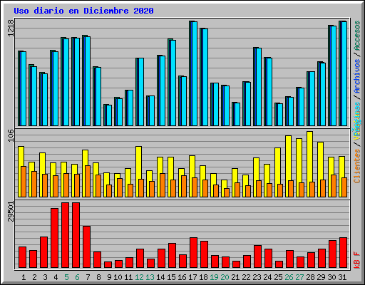 Uso diario en Diciembre 2020