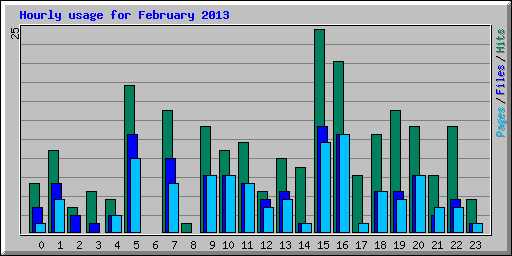 Hourly usage for February 2013