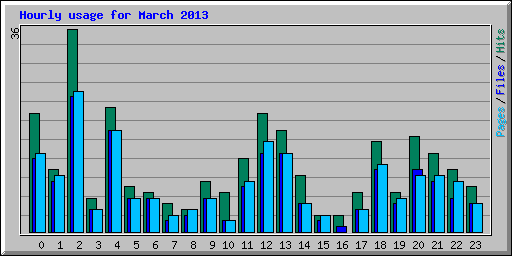 Hourly usage for March 2013