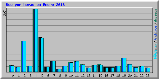 Uso por horas en Enero 2016