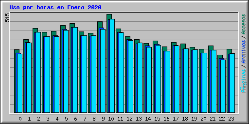 Uso por horas en Enero 2020