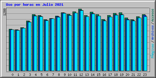 Uso por horas en Julio 2021