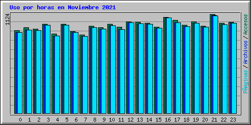Uso por horas en Noviembre 2021
