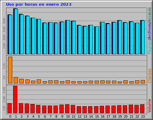 Uso por horas en enero 2023 Uso por horas en enero 2023